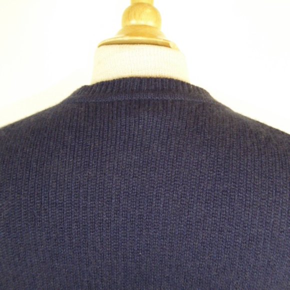 Dunhill navy blue crewneck cashmere sable silk sweater made in Italy M NWOT - Picture 5 of 8